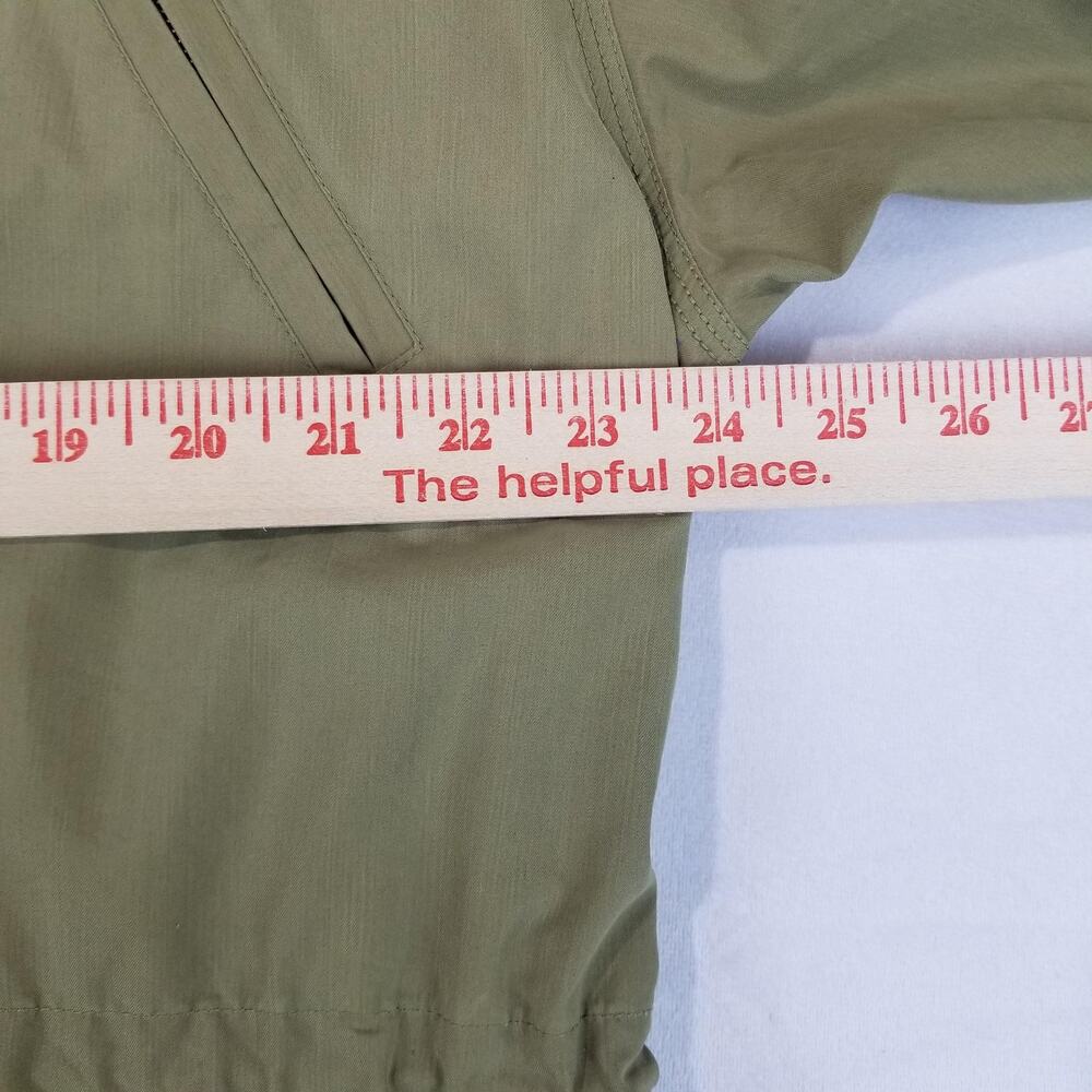 Pres de Chamonix Jacket Mens Small Olive Green Hooded Parka Anorak Zip Pockets - Picture 9 of 11